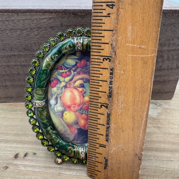 JAY STRONGWATER small oval frame ENAMEL Green SWAROVSKI CRYSTALS - Picture 12 of 12
